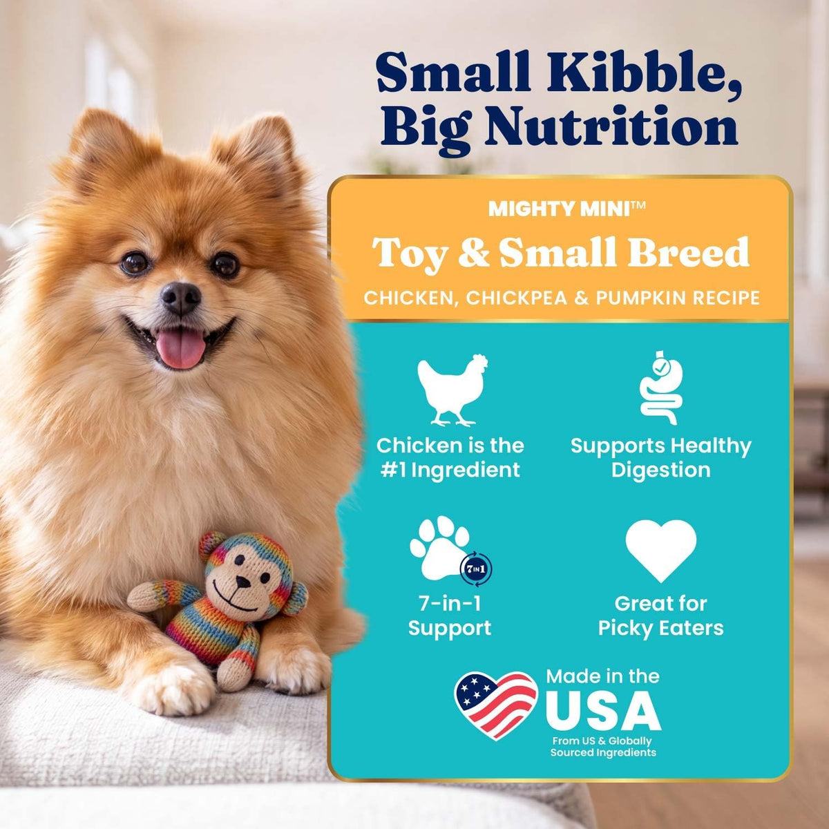 Small Breed Chicken Dry Dog Food, Grain Free, Small Bites 3.75LB