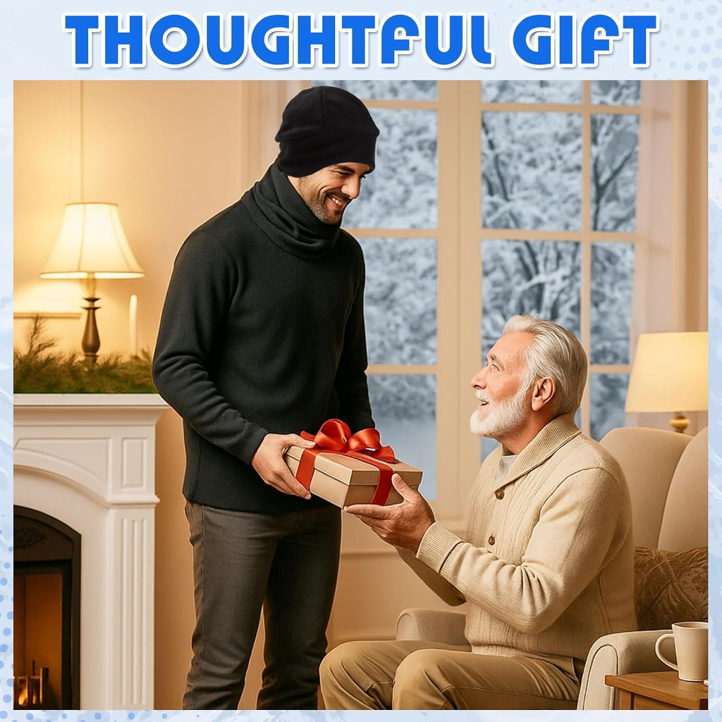Winter Beanie Hat Scarf Set with Ear Flaps for Men Women Fleece Lined Skull Cap Balaclava Windproof Neck Warmer Gaiter