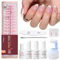 Beetles French Tip Press On Nail Kit- Short Almond 224Pcs Pink