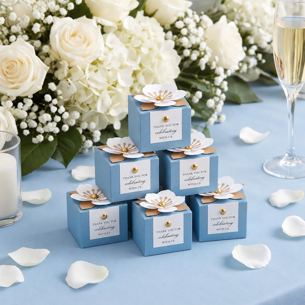 20 PCS Small Favor Boxes, Dusty Blue Candy Boxes 2.55x2.55x1.77