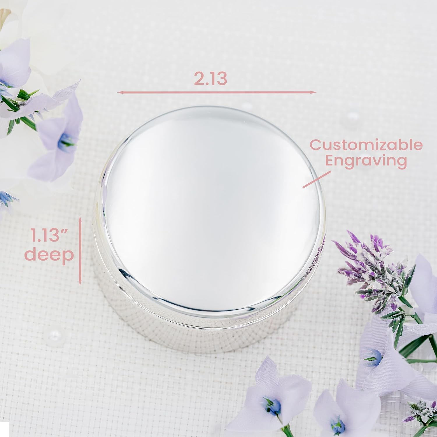 Personalized Baptism Round Jewelry Box