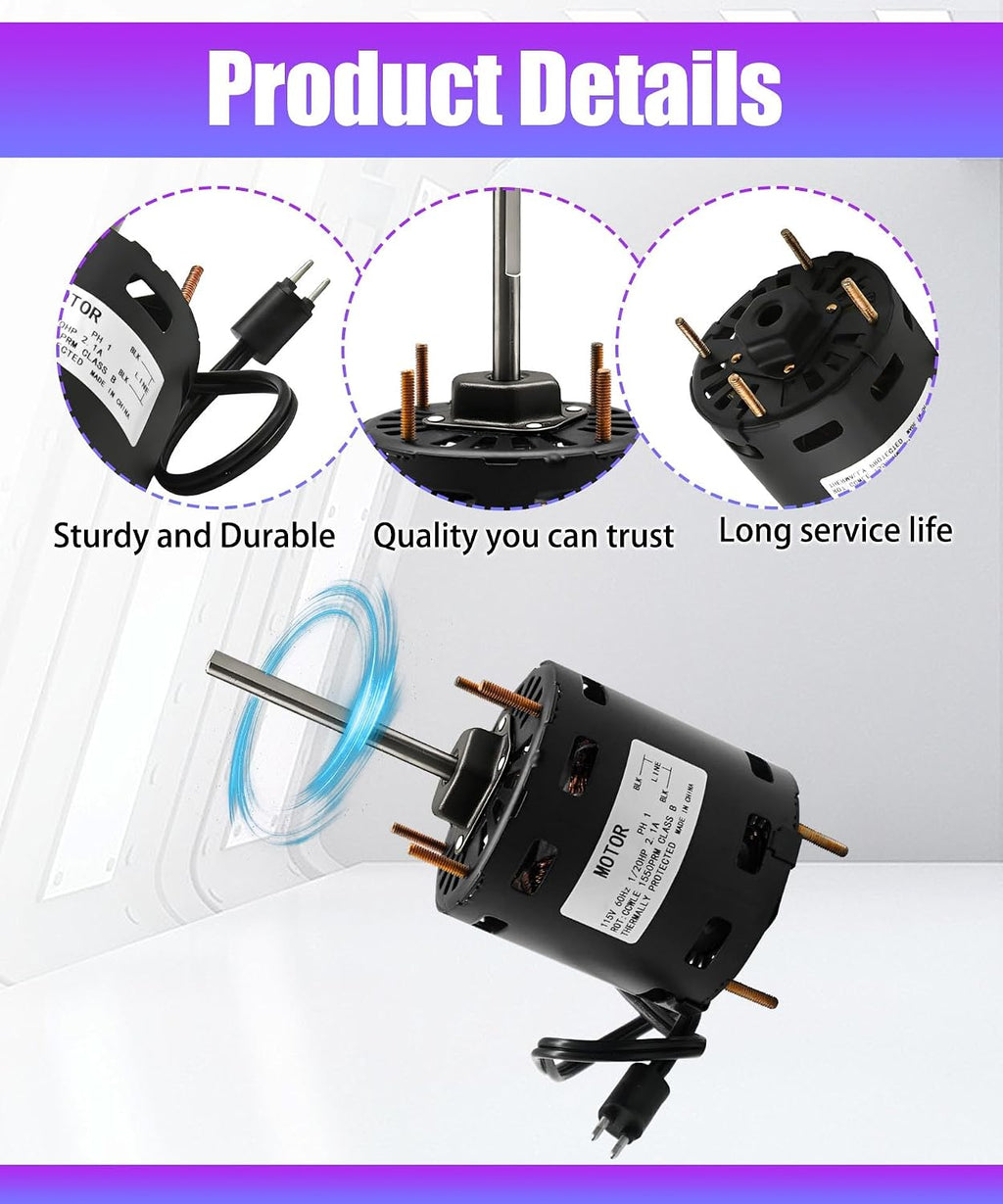 D1124 3.3" Shaded Pole Open Fan Motor Replacement