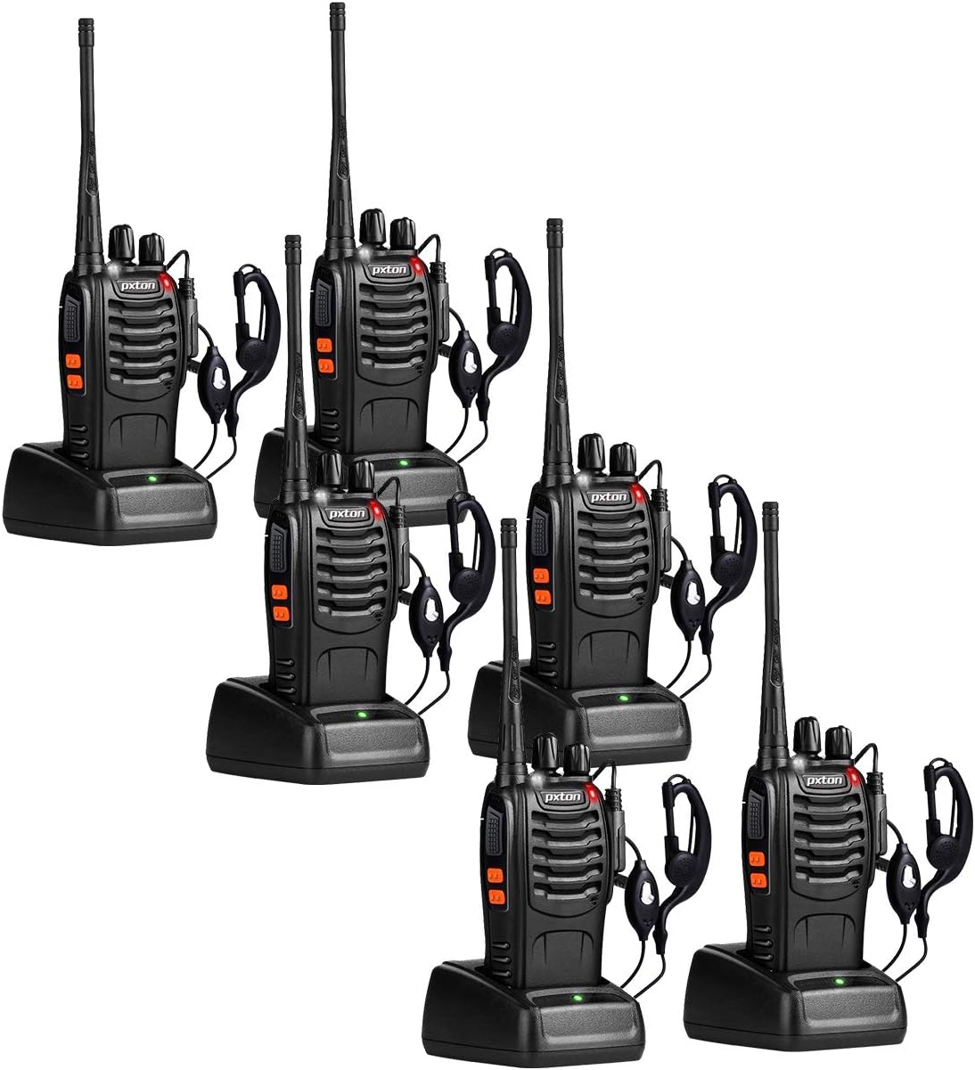 Two Way Radios Long Range Walkie Talkies for Adults with Headphones,16 Channel Handheld 2 Way Radio Rechargeable with