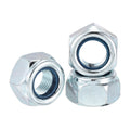 6Pcs M12-1.25 Nylon Locking Hex Nuts CarbonSteel Blue and White