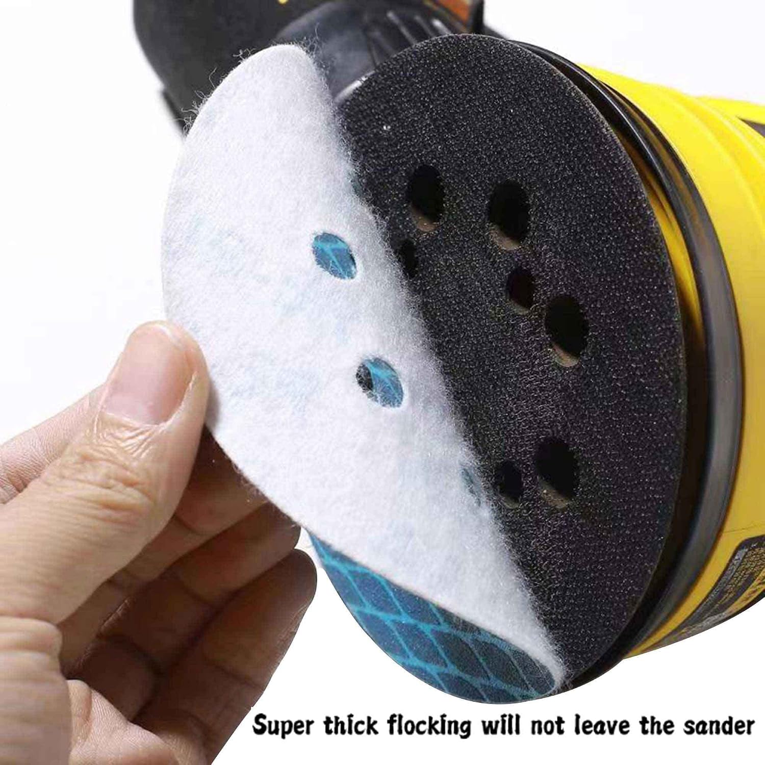 Orbital Sander Sandpaper 5 Inch 8 Hole Sanding Disc Hook and Loop Pads Sand Paper 60 Grit for Wood Metal 70 PCS Blue