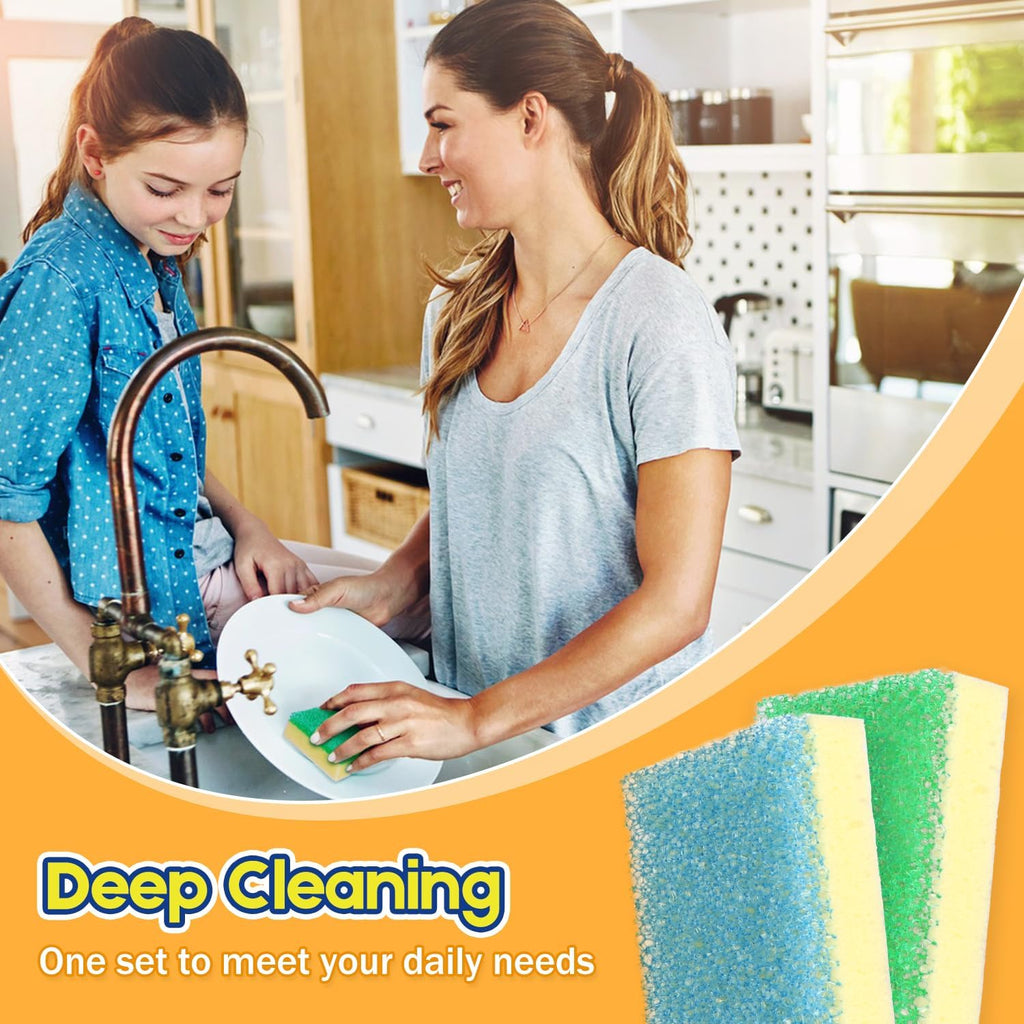 Scrub Sponge, Dual-Sided Temperature-Responsive Scrubber