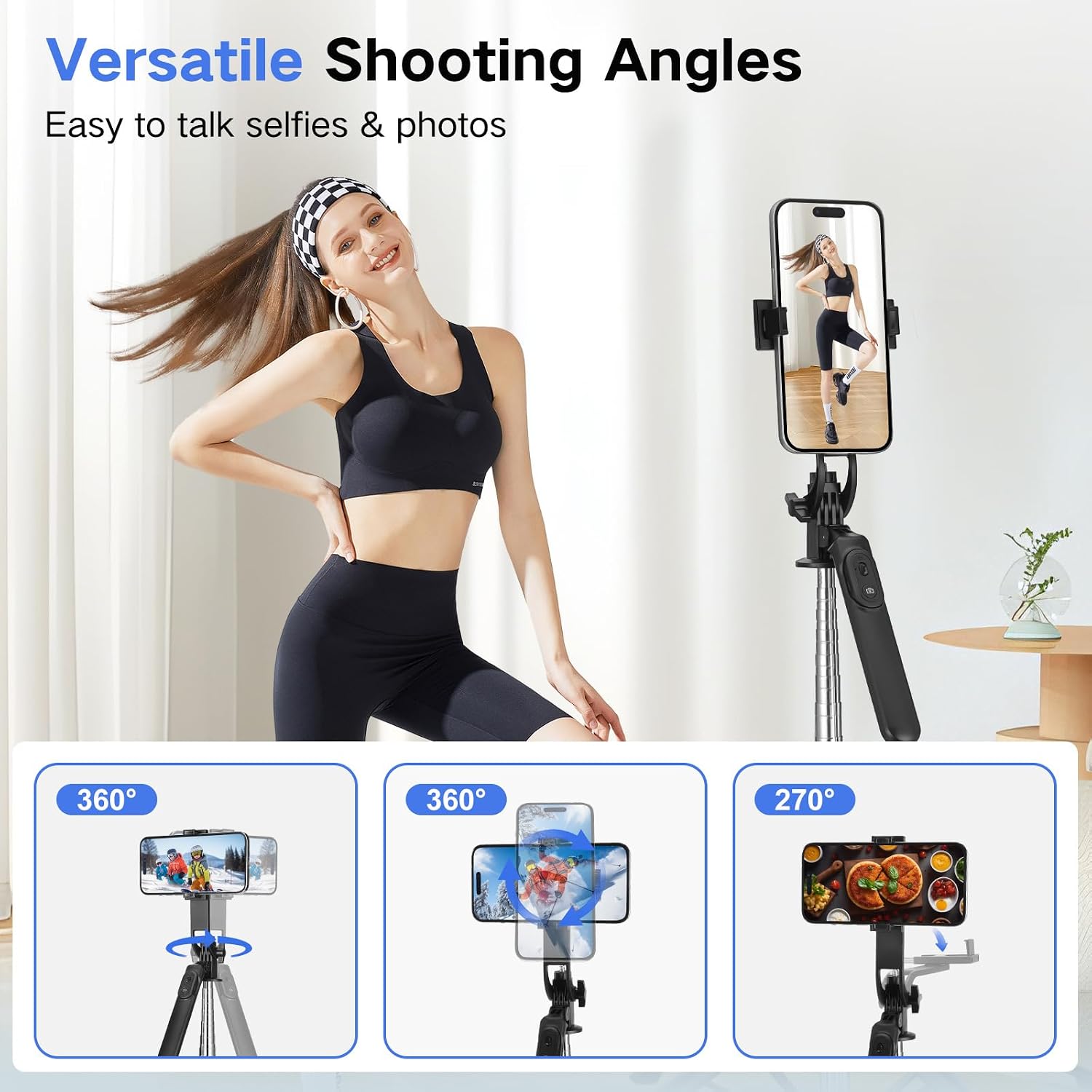 Metal Selfie Stick Tripod for iPhone with Light,70 inch Cellphone Selfiestick with Remote,Phone Tripod Holder for