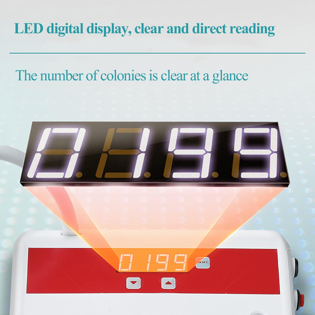 Digital Colony Counter, Laboratory Microbial Detector, Counting Capacity: 0-9999, Adjustable, Sensitive Response