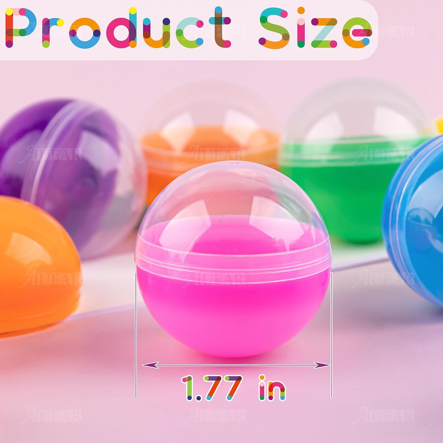 50 Pieces Colorful Small Round Capsules 1.77 Inch Vending Machine Capsule Empty Plastic Gumball Machines Containers
