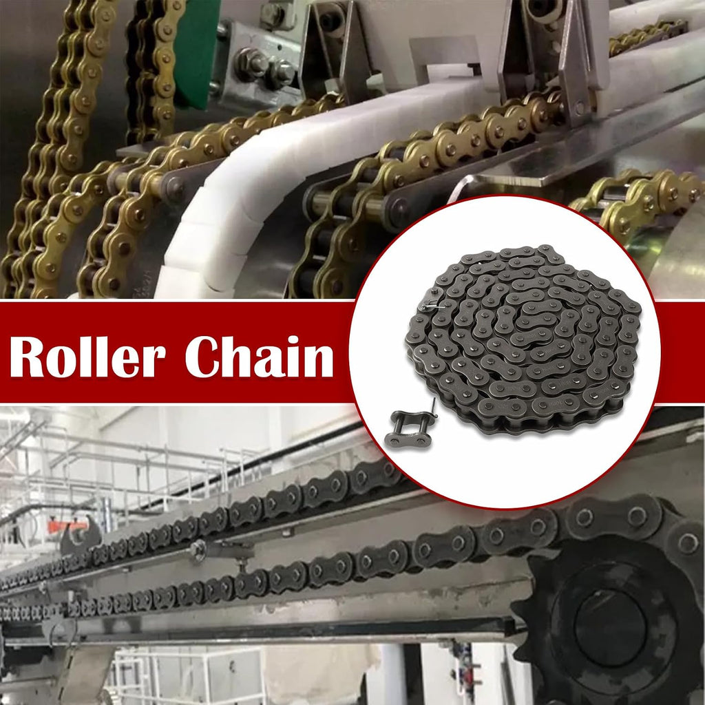 findmall 100H Heavy Duty Roller Chain 10 Ft with 2 Connecting Links