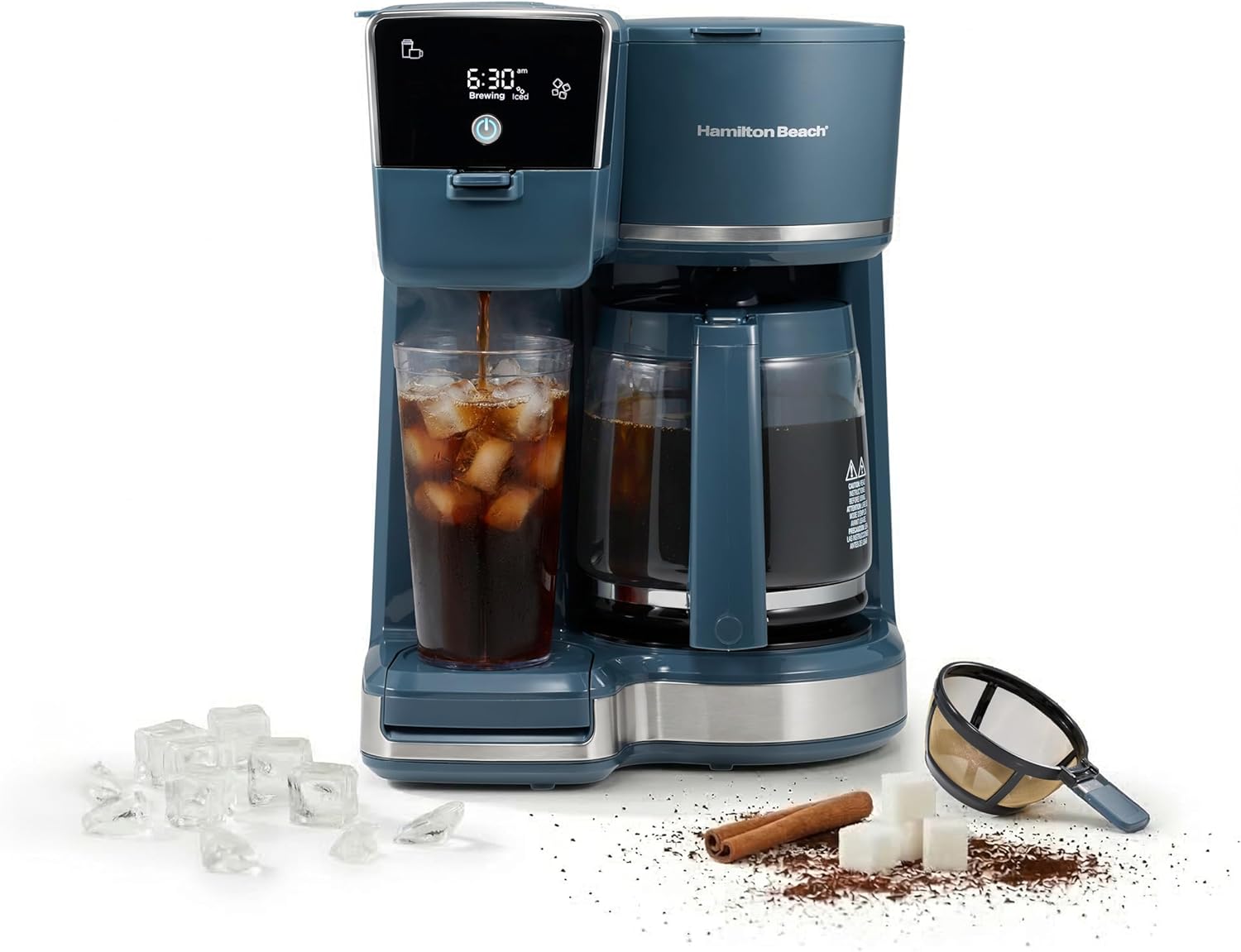 2-Way Drip Coffee Maker & Single Serve Coffee Machine | Hot & Iced Coffee Maker| 12 Cup Glass Carafe| AquaFlow