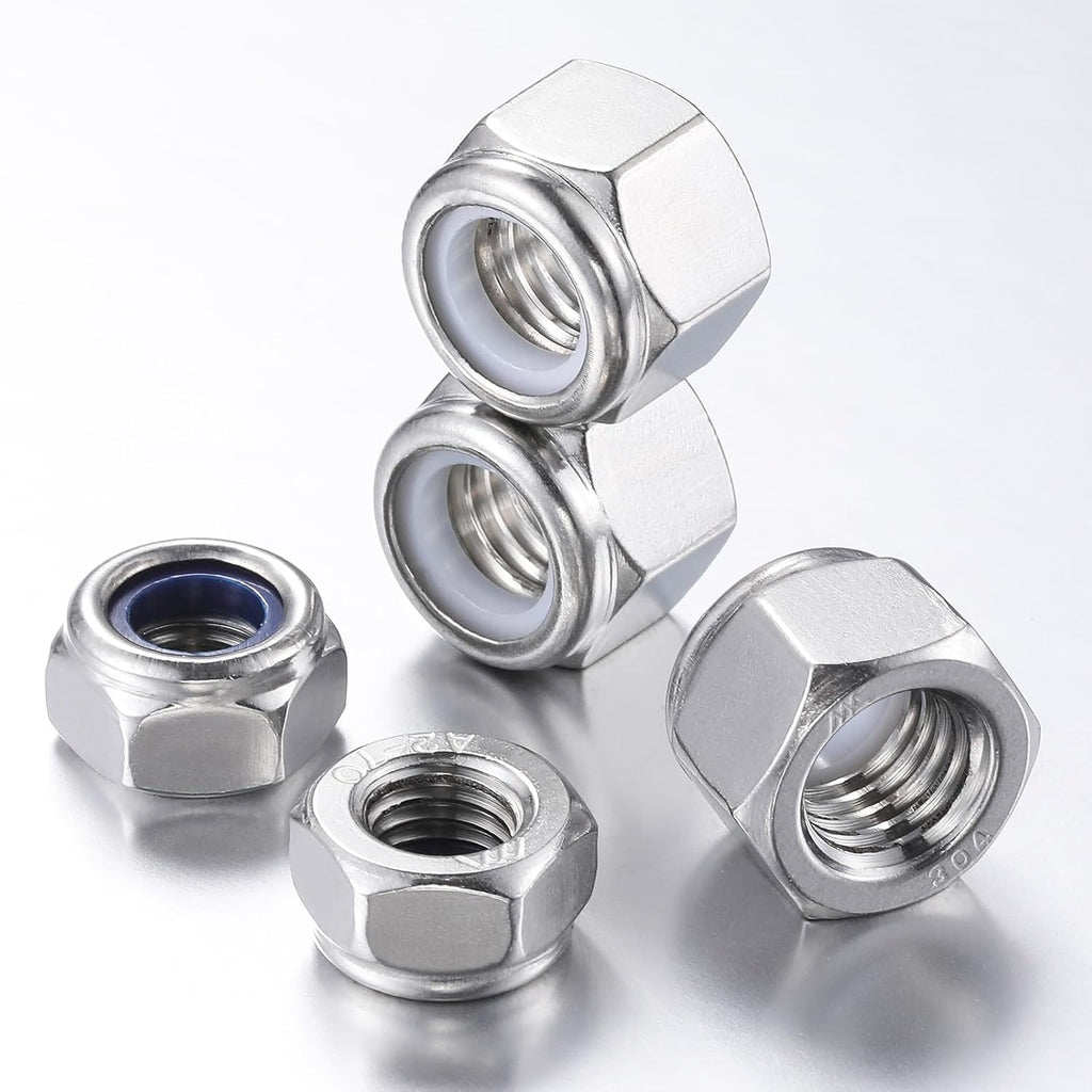 Wensilon(20pcs) 5/16-18 Self Clinching Nuts 304 Stainless Steel Self-Lock Nylon Inserted Hex Lock Nuts