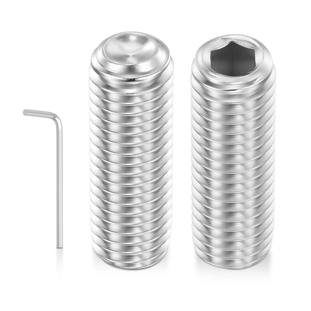 Kozelo 4pcs Cup Point Hex Socket Set Screws-M12-1.75x40mm 304 SS