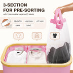 Hampers for Laundry Basket with Lid, 145L Large Laundry Hamper 3 Section