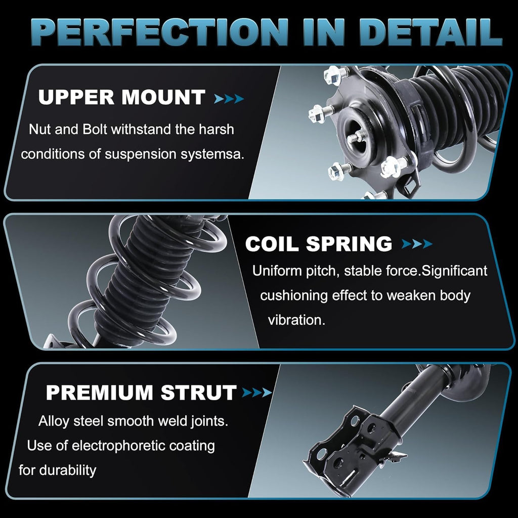 Front and Rear Struts Assembly Compatible for 2007 2008 2009 2010 2011 Honda CR-V Coil Spring Shock Absorber 1333365L 1333365R 172497R 172497L -4PCs