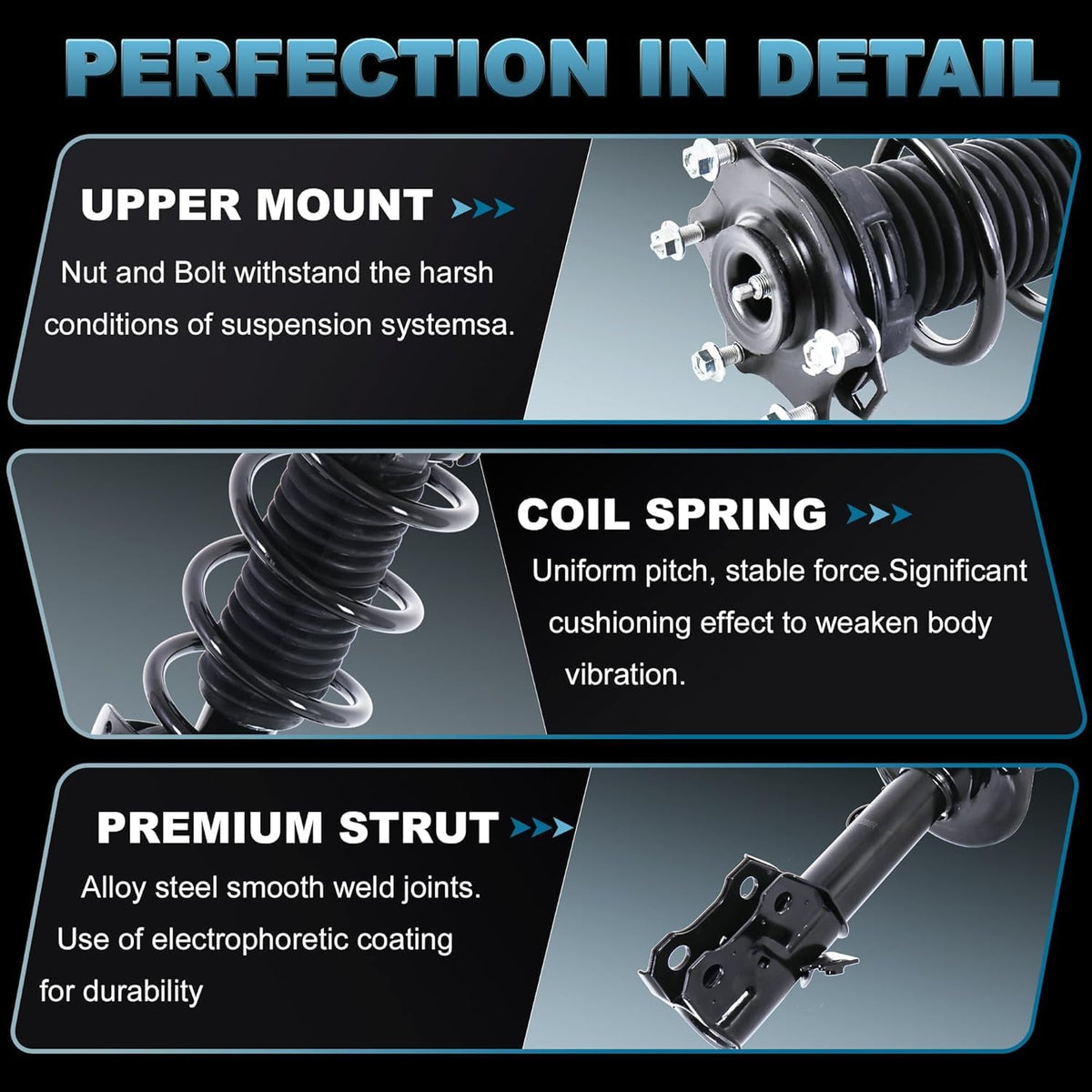 Front and Rear Struts Assembly Compatible for 2007 2008 2009 2010 2011 Honda CR-V Coil Spring Shock Absorber 1333365L 1333365R 172497R 172497L -4PCs