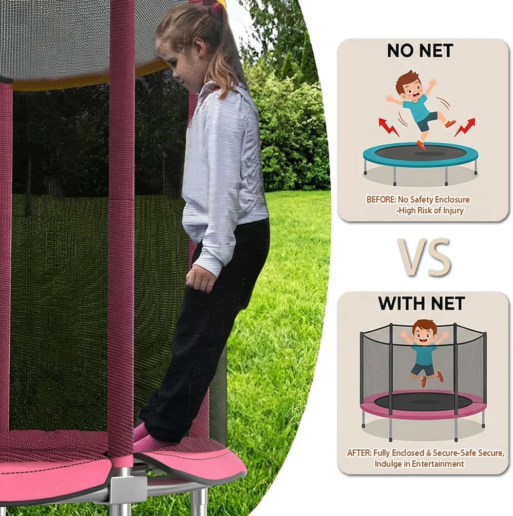 48" 55" 60" Trampoline Safety Net, Trampoline Replacement Net (Net Only), Trampoline Accessories Kids Protective