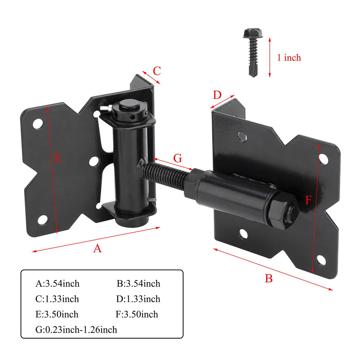 Heavy Duty Self Closing Gate Hinges Adjustable 90 Degree Gate Hardware Kit