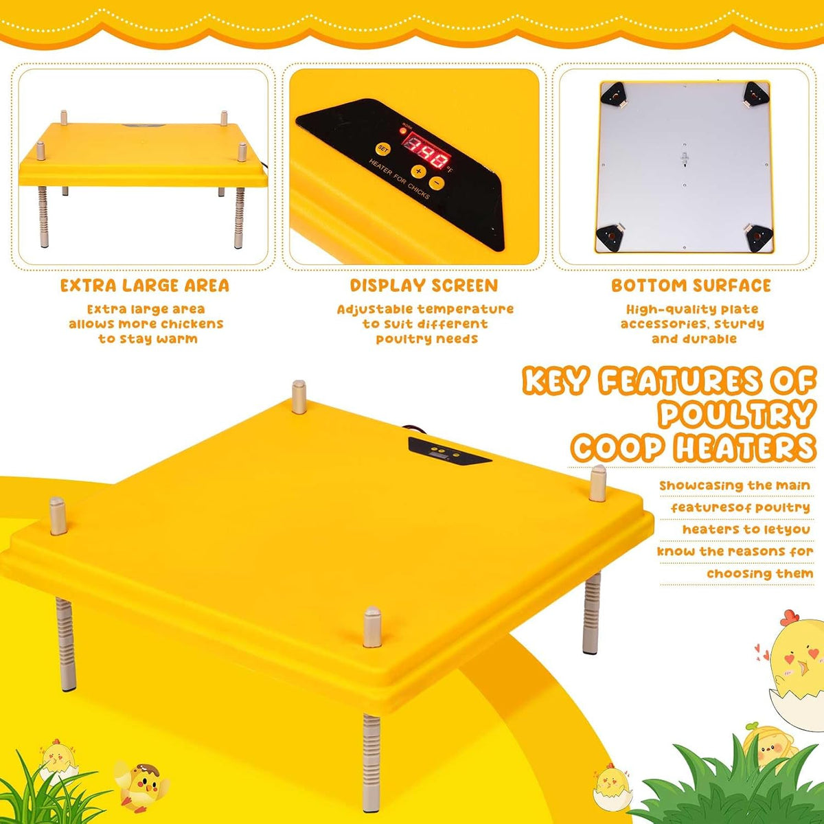 20" x 20" Extra Large Brooder Heater for Chicks