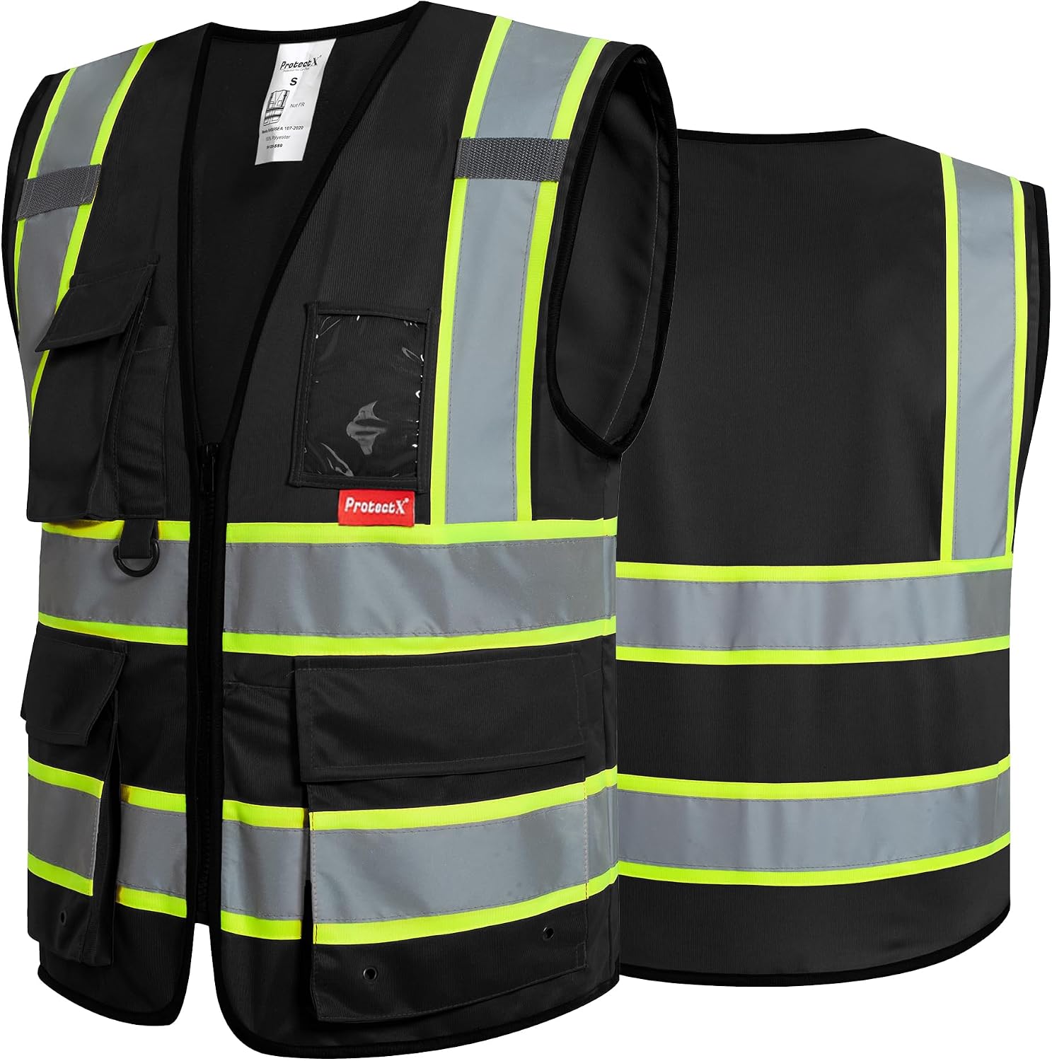 High Visibility ANSI Class 2 Safety Vest with 9 Pockets | Reflective Mesh Safety Vest for Men & Women, Lightweight