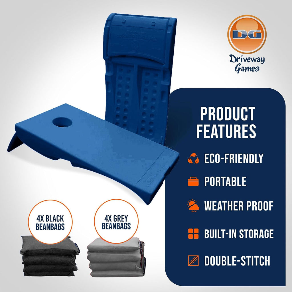 All Weather Corntoss Bean Bag Cornhole Yard Game Set for Indoor and Outdoor Use with 2 Target Boards and 8 Bean Bags