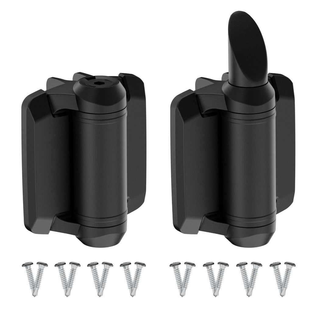 Self Closing Gate Hinges Adjustable Tension with Safety Cap, 2Pcs