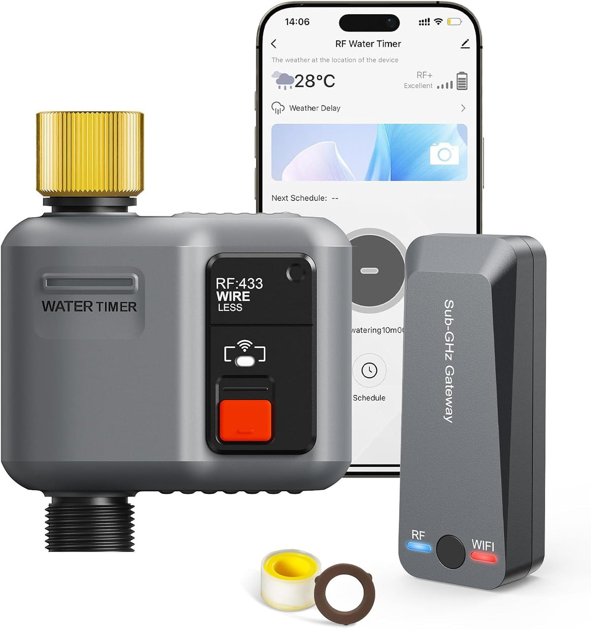 WiFi Water Timer for Garden Hose,WiFi Sprinkler Controller with 984ft Range | Strong Wall Penetration, Alexa & Google