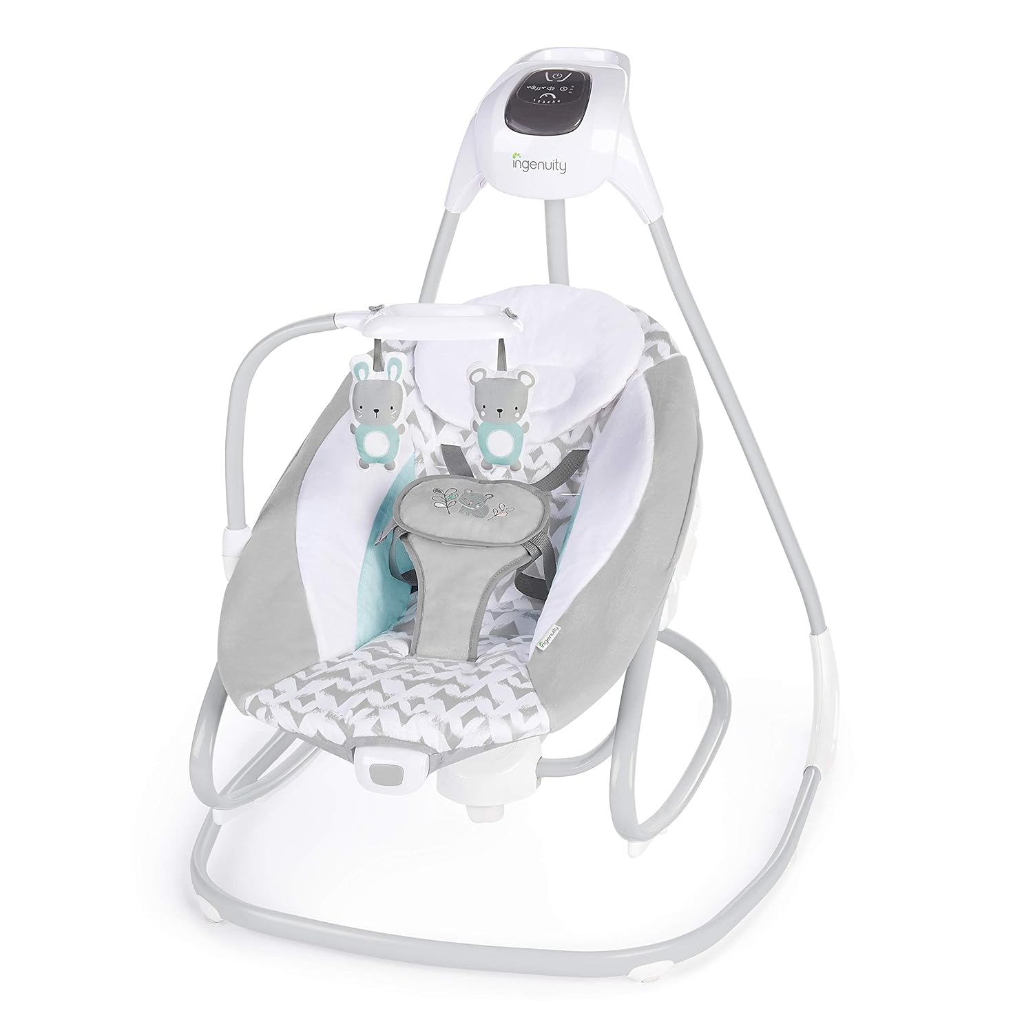 2-in-1 SimpleComfort Lightweight Compact 6-Speed Multi-Direction Baby Swing & Rocker, Vibrations & Nature Sounds, 0-9