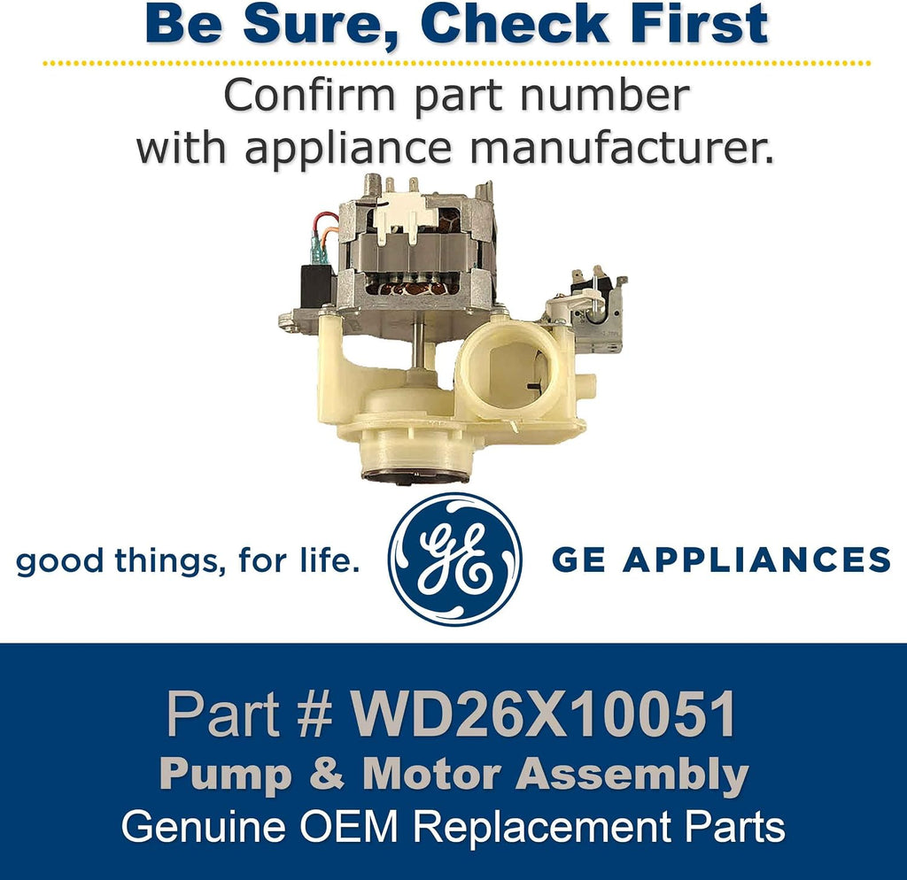GE WD26X10051 Genuine OEM Pump and Motor Assembly for GE Dishwasher
