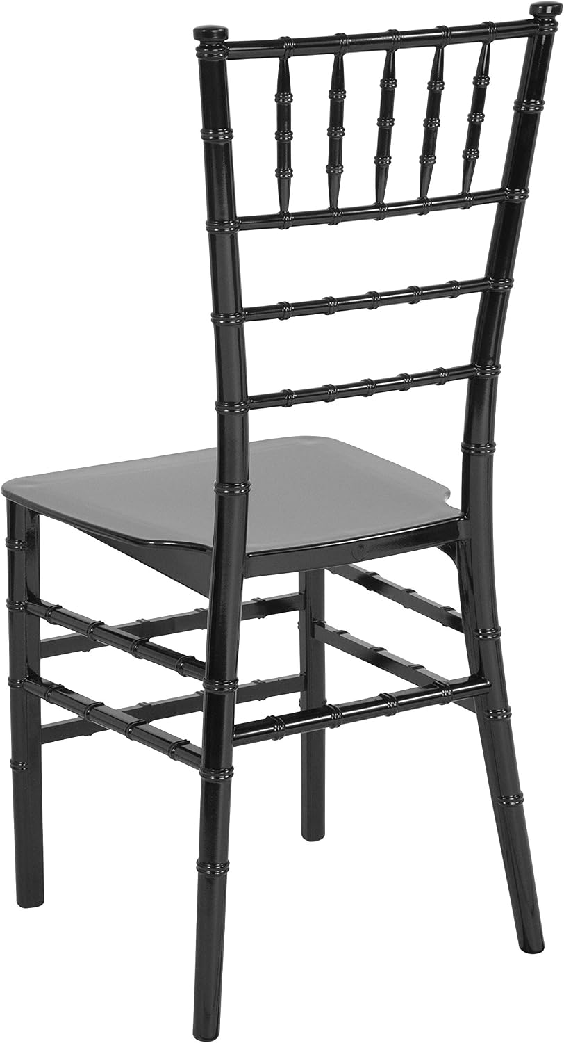 2 Pack HERCULES Series Black Resin Stacking Chiavari Chair