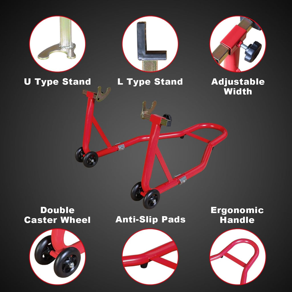 Motorcycle Stand Rear Combo Wheel Lift Stands, 500Lbs Capacity,Swingarm Spool Paddock Stands for Sport Bike,Fit for