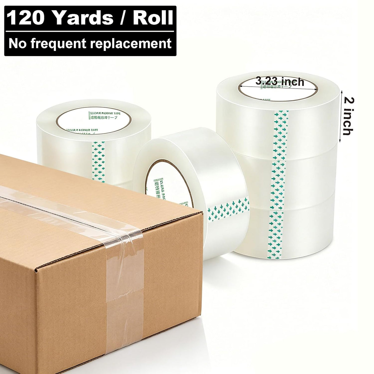 120 Yard Clear Shipping Tape 2 inch,6 Rolls