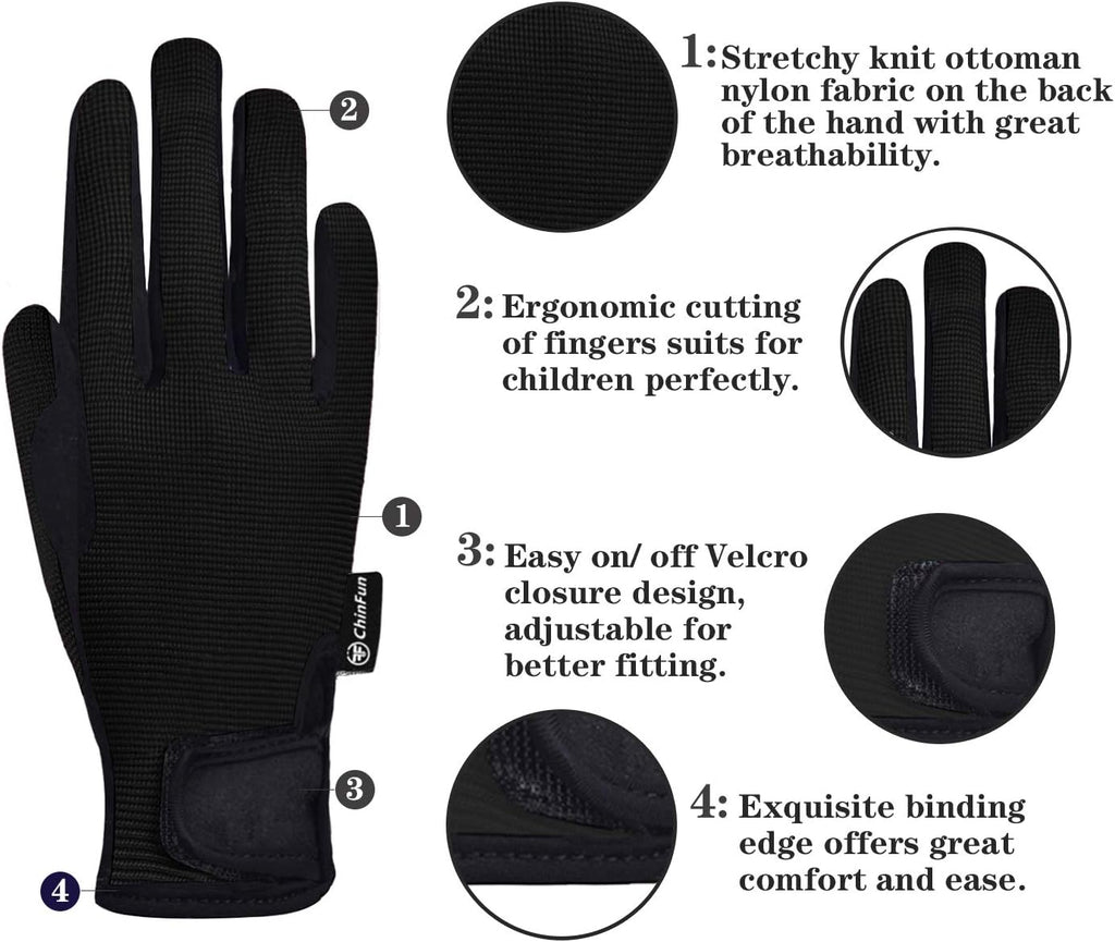 Horse Riding Glove Equestrian Gloves for Kids Boys Girls