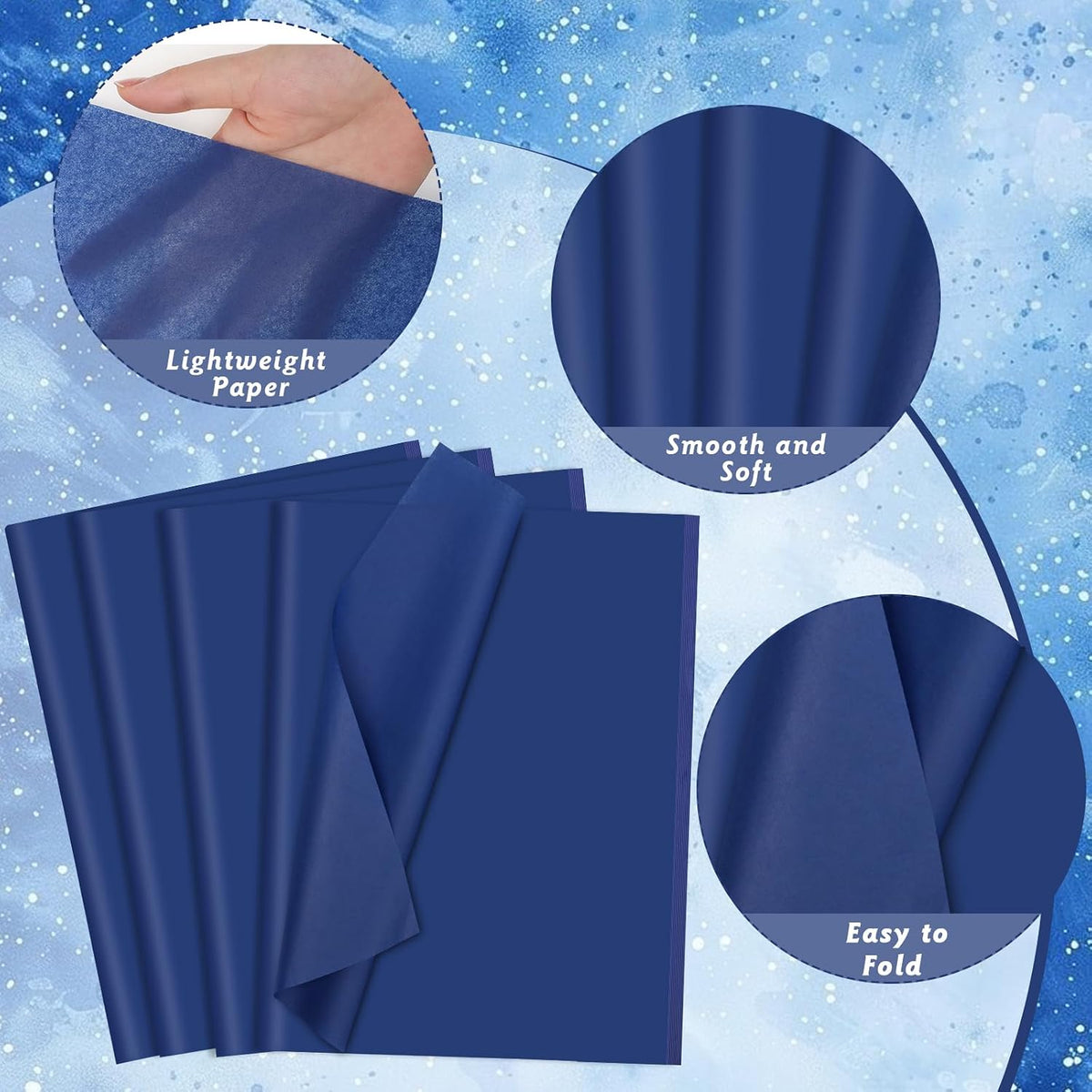 160 Sheets Navy Tissue Paper for Gift Bags 20 X 14 Inches