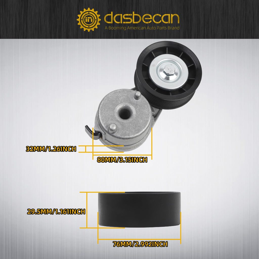 Dasbecan Engine Serpentine Drive Belt Tensioner Idler Pulley Kit