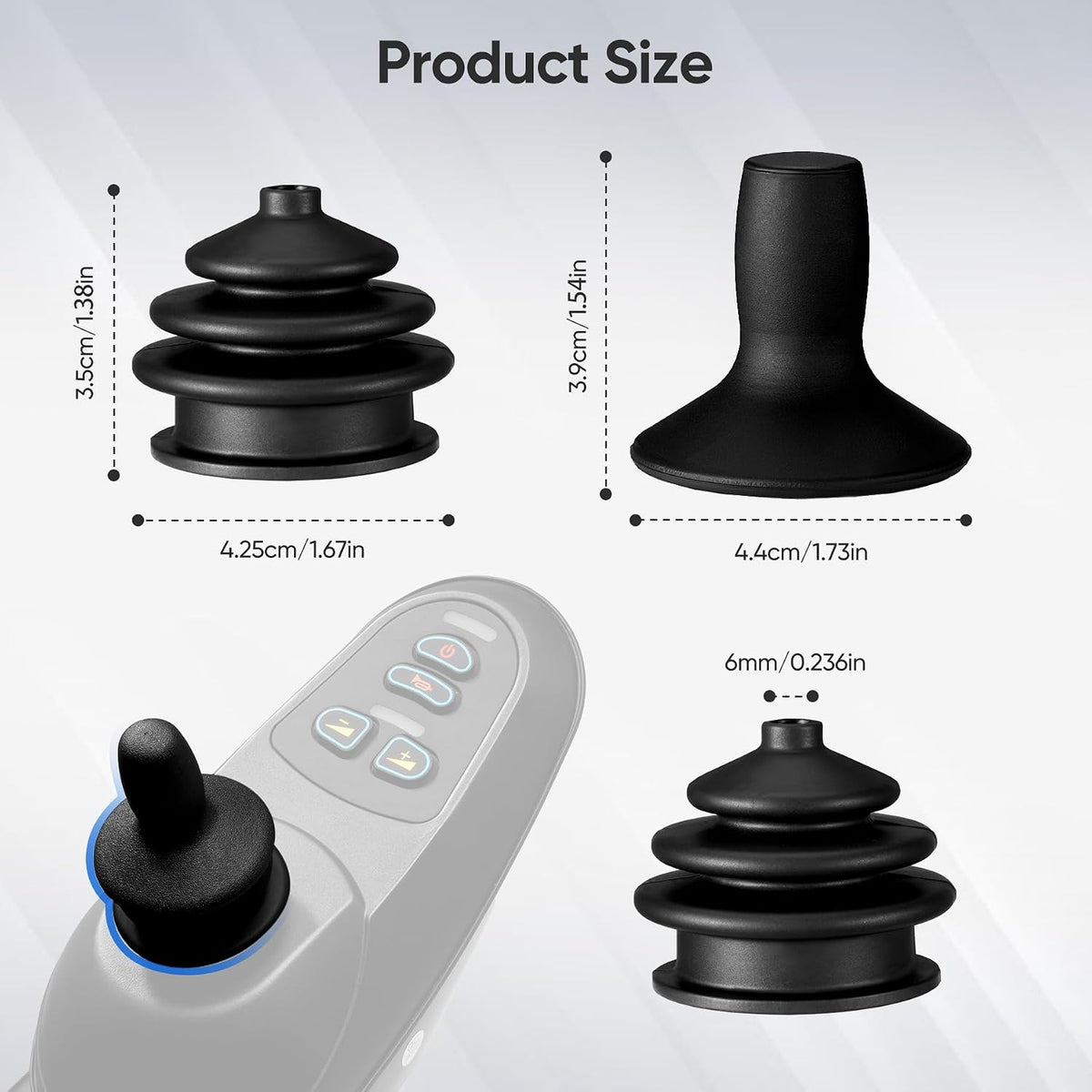 Electric Wheelchair Joystick Button Cap, Black, Suitable for Power Wheelchair Controllers