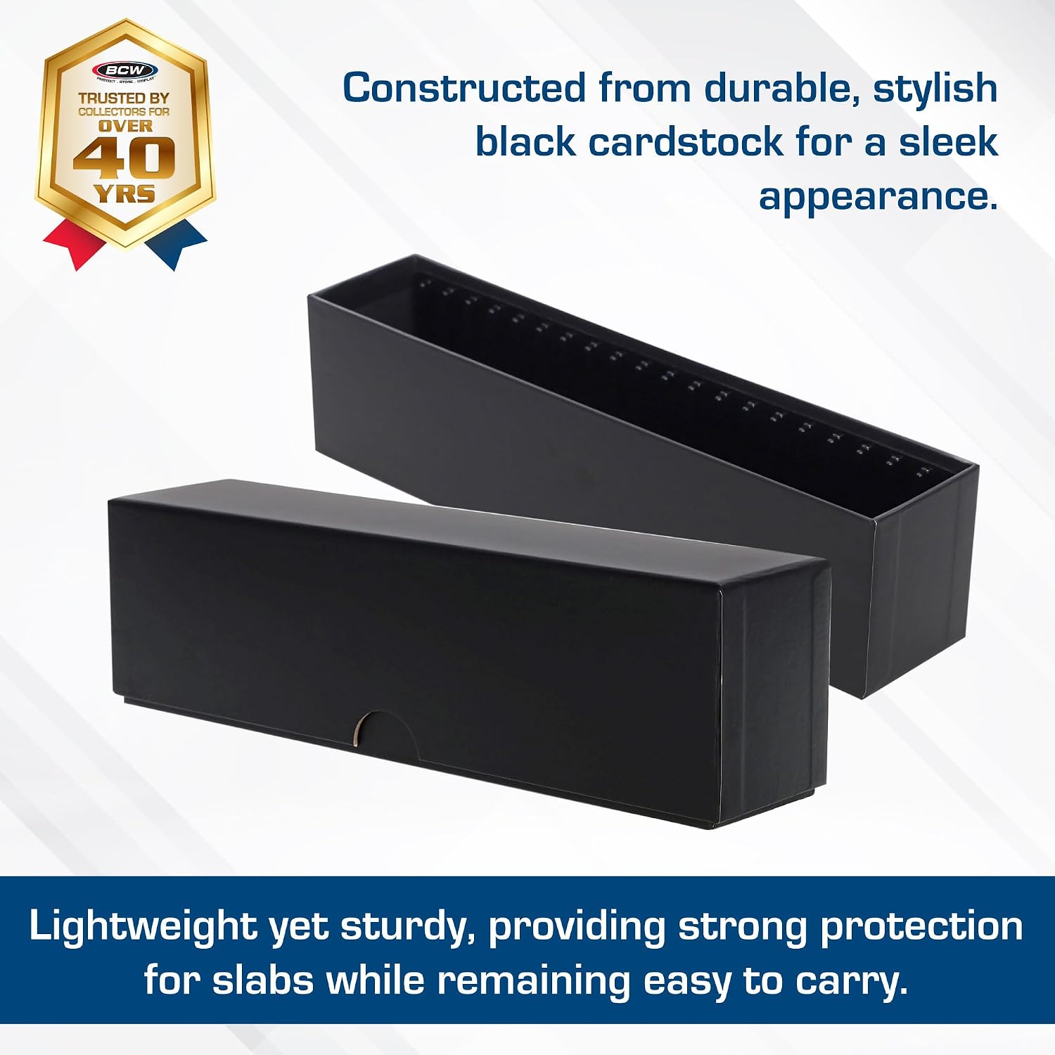 Slotted Coin Slab Storage Box | Black Cardstock Box Slabs & Small ANACS Holders | Coin Organizer & Protection Case