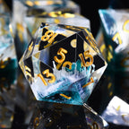 7-Die RPG Dice Set, Handmade Sharp Edge Polyhedral Dice