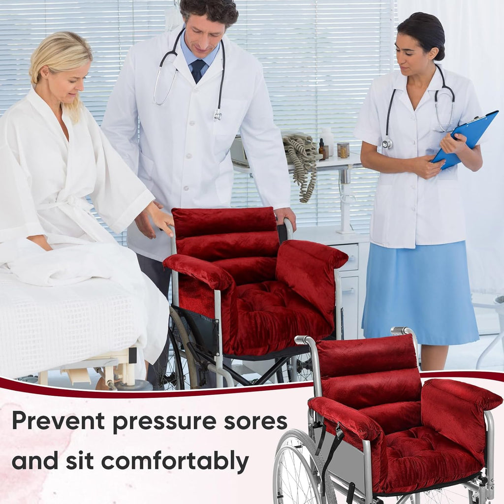 Wheelchair Cushion Wheelchair Seat Cushion with Strap Recliner Suitable for 18 Inches Armrest and Support for