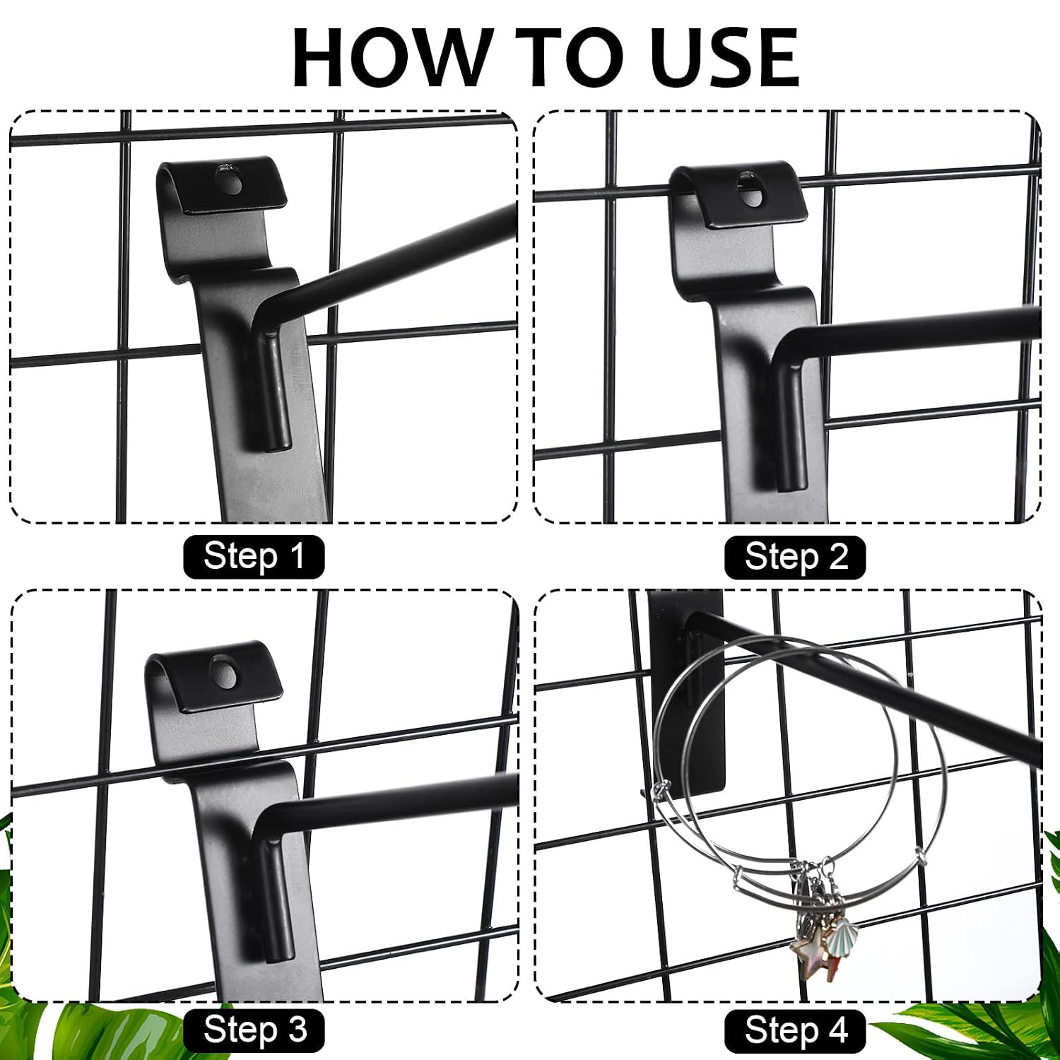 Gridwall Peg Hooks Black Grid Wall Panels Display Hooks Hangers Wire Display Rack Grid Wall Accessories for Retail