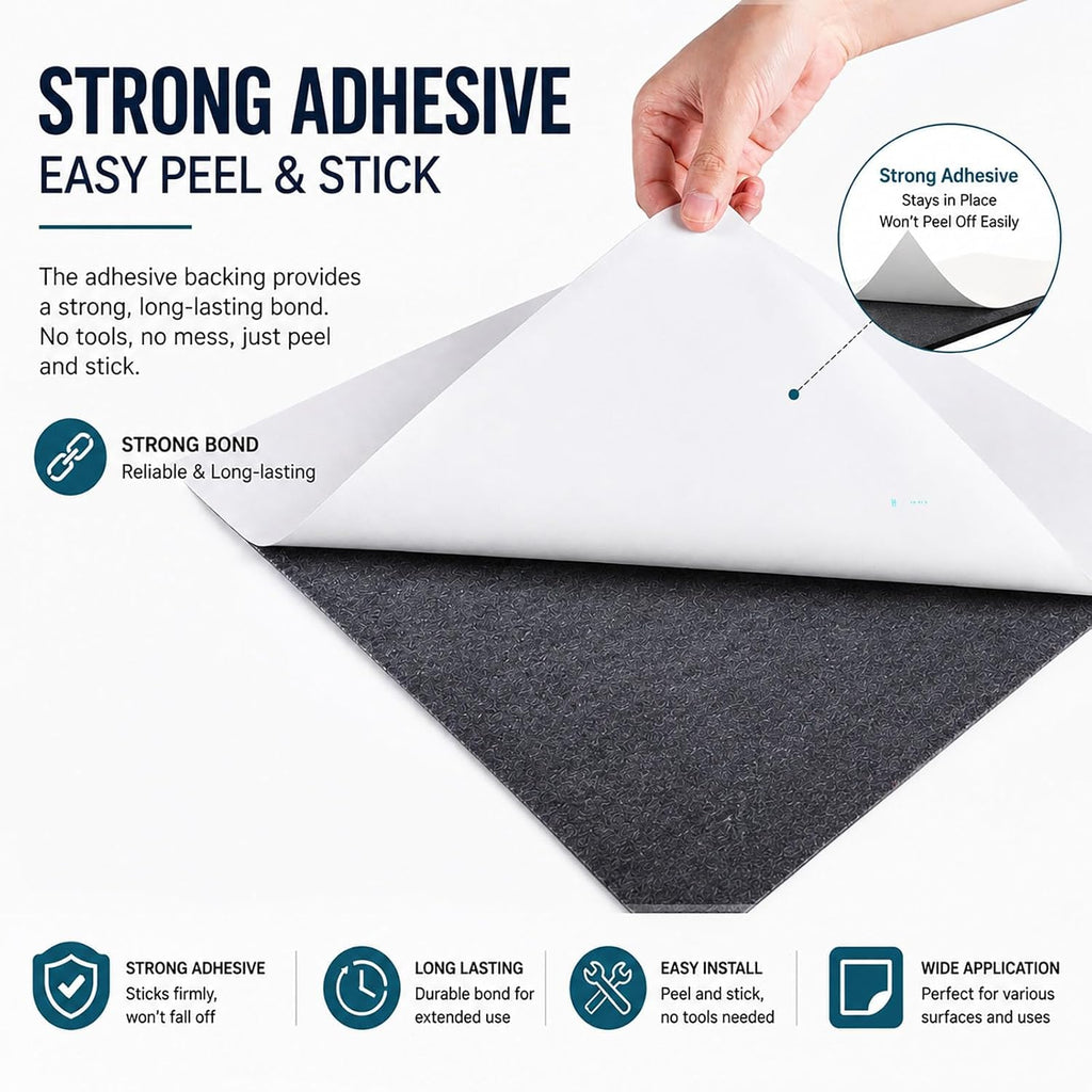 2 Pack Self-Adhesive Rubber Pad Sheet, 6 x 6 inches, Rubber Gasket Sheet