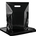 100-Pack Black Plastic Shopping Bags with Handles, 12x15 In Gift Bag