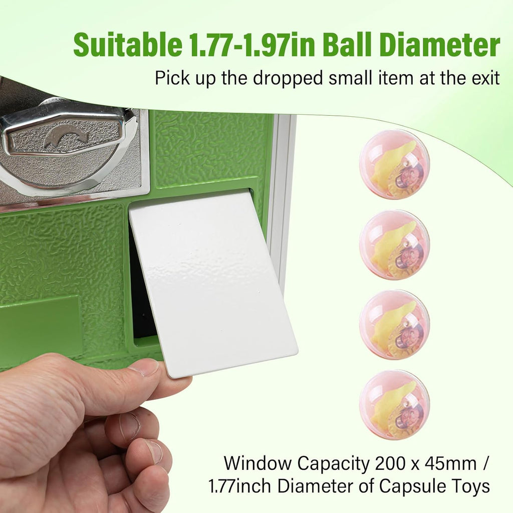 Big Commercial Capsule Vending Machine, 4 25 Cent Coins Per Side Operated Gumball Bank Machine, Gumball Dispenser