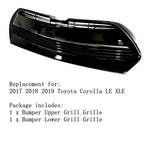 RainMan S Bumper Upper Lower Grille Replacement for Corolla LE XLE
