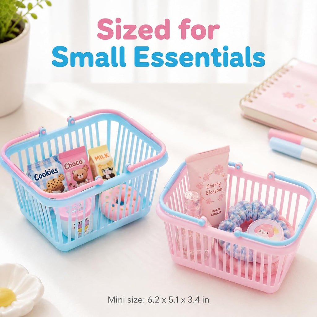 4pcs Small Shopping Basket, Mini Play Shopping Basket