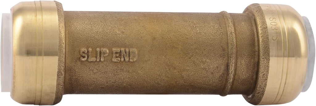 SharkBite 3/4 Inch PVC Slip Coupling, Push to Connect Brass Plumbing Fitting, PVC Pipe, UIP3016A