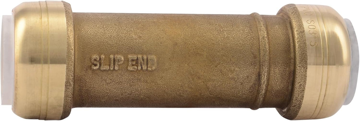 SharkBite 3/4 Inch PVC Slip Coupling, Push to Connect Brass Plumbing Fitting, PVC Pipe, UIP3016A