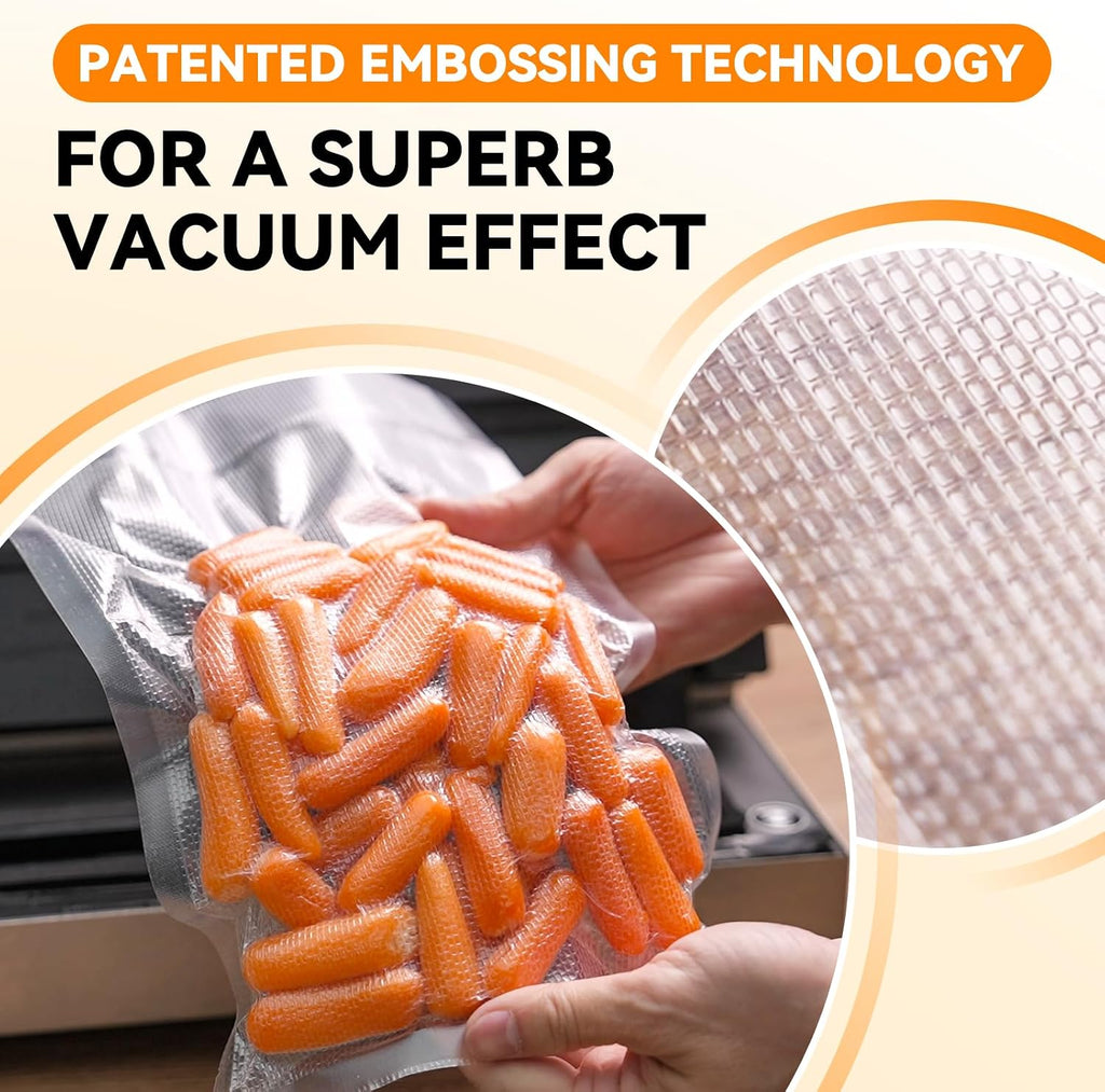 Vacuum Sealer Bags for Food 11x50 3 rolls, Food Saver Suction Channel