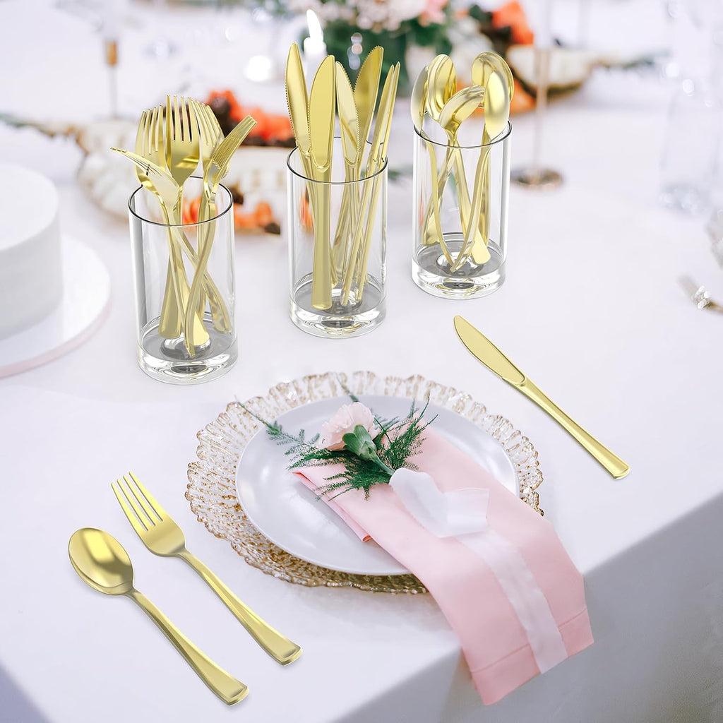 200 Count Heavy Duty Gold Plastic Silverware