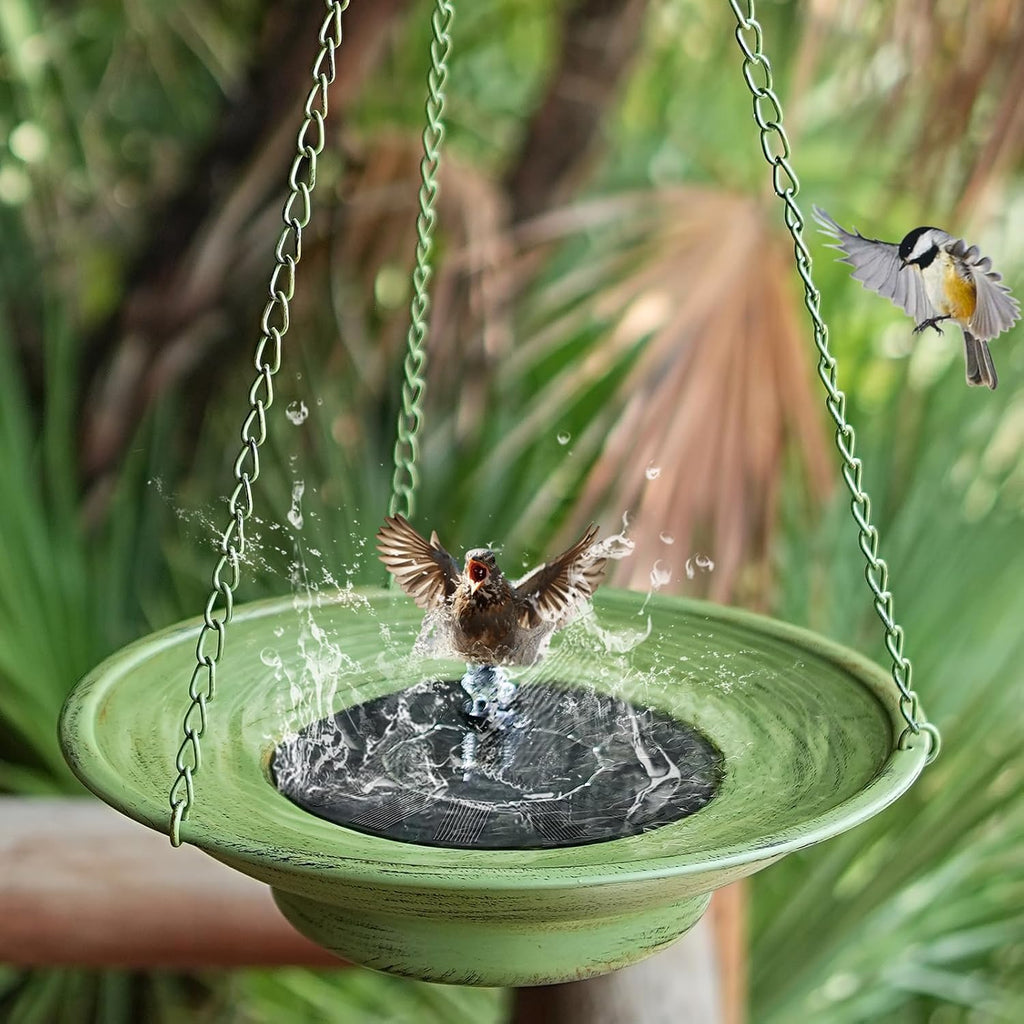 30"H*12.4"W Solar Fountain Hanging Bird Bath,Hanging Bird Fountain